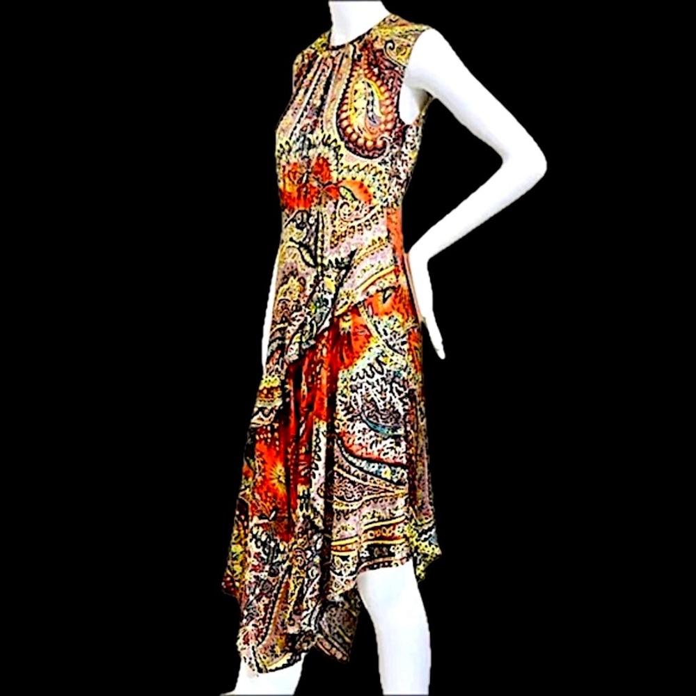 🇮🇹 ETRO Silk Paisley Print Midi Dress – Size 2 – Made in Italy - Picture 4 of 14